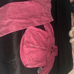 Pink Jeans 2 peace set